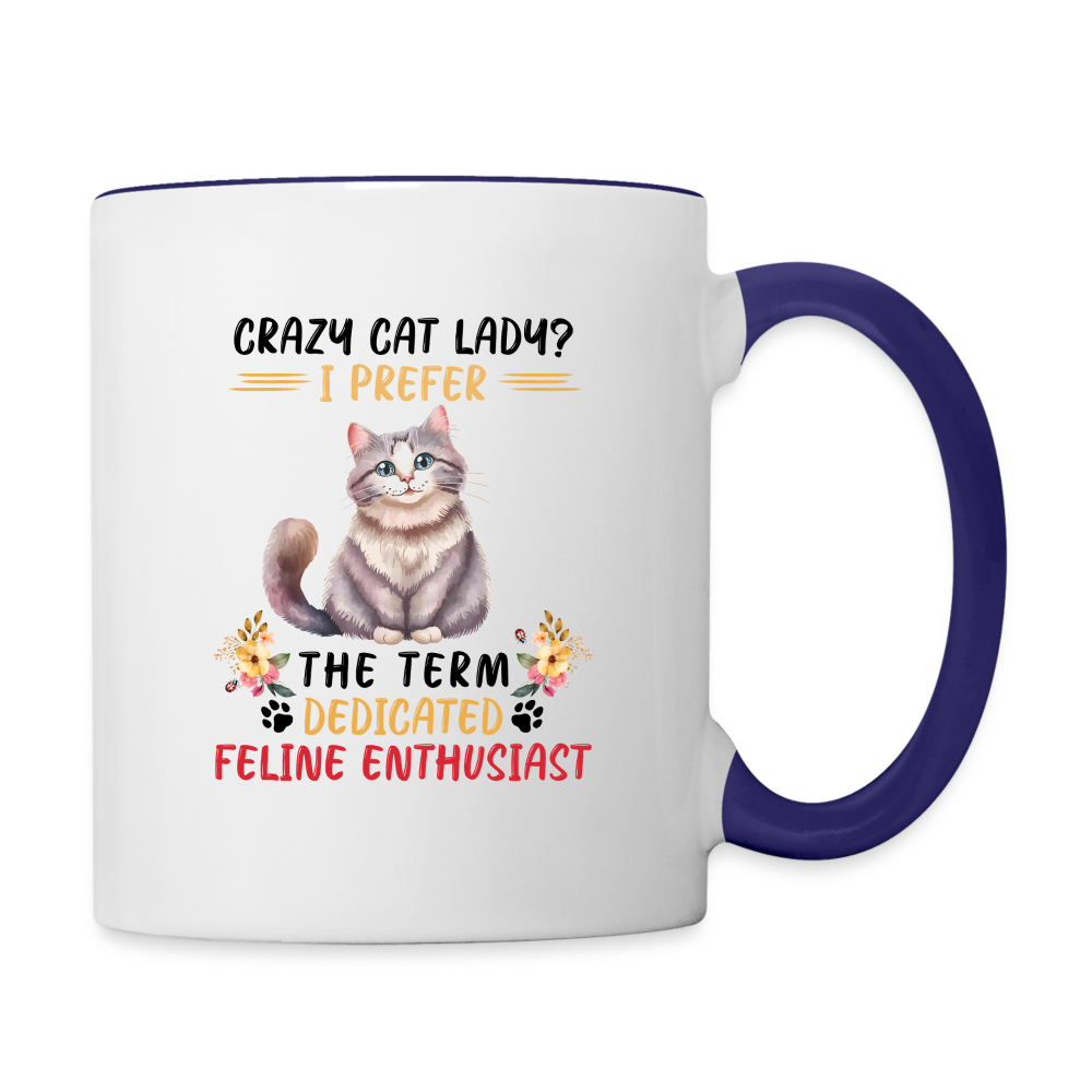 Cat Lady Mug - 11 oz - white/cobalt blue