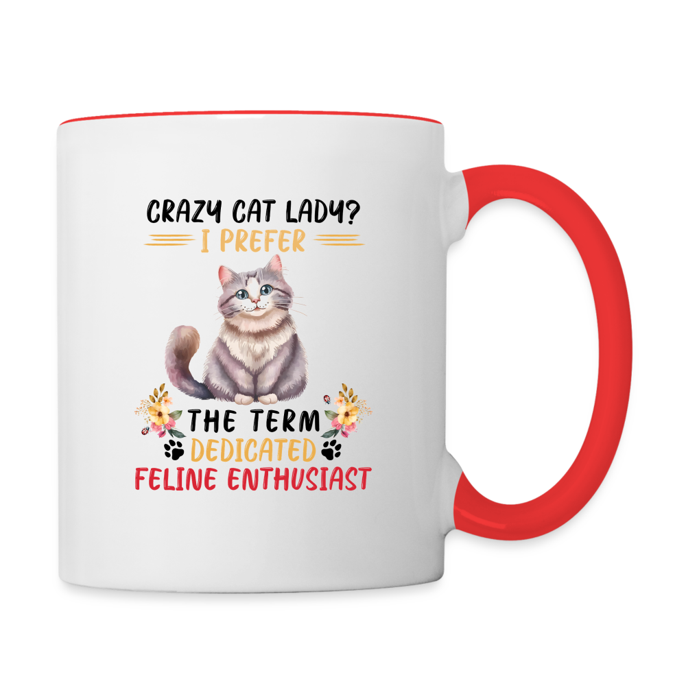 Cat Lady Mug - 11 oz - white/red