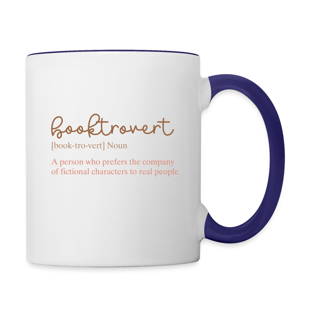 Booktrovert Mug - 11 oz - white/cobalt blue