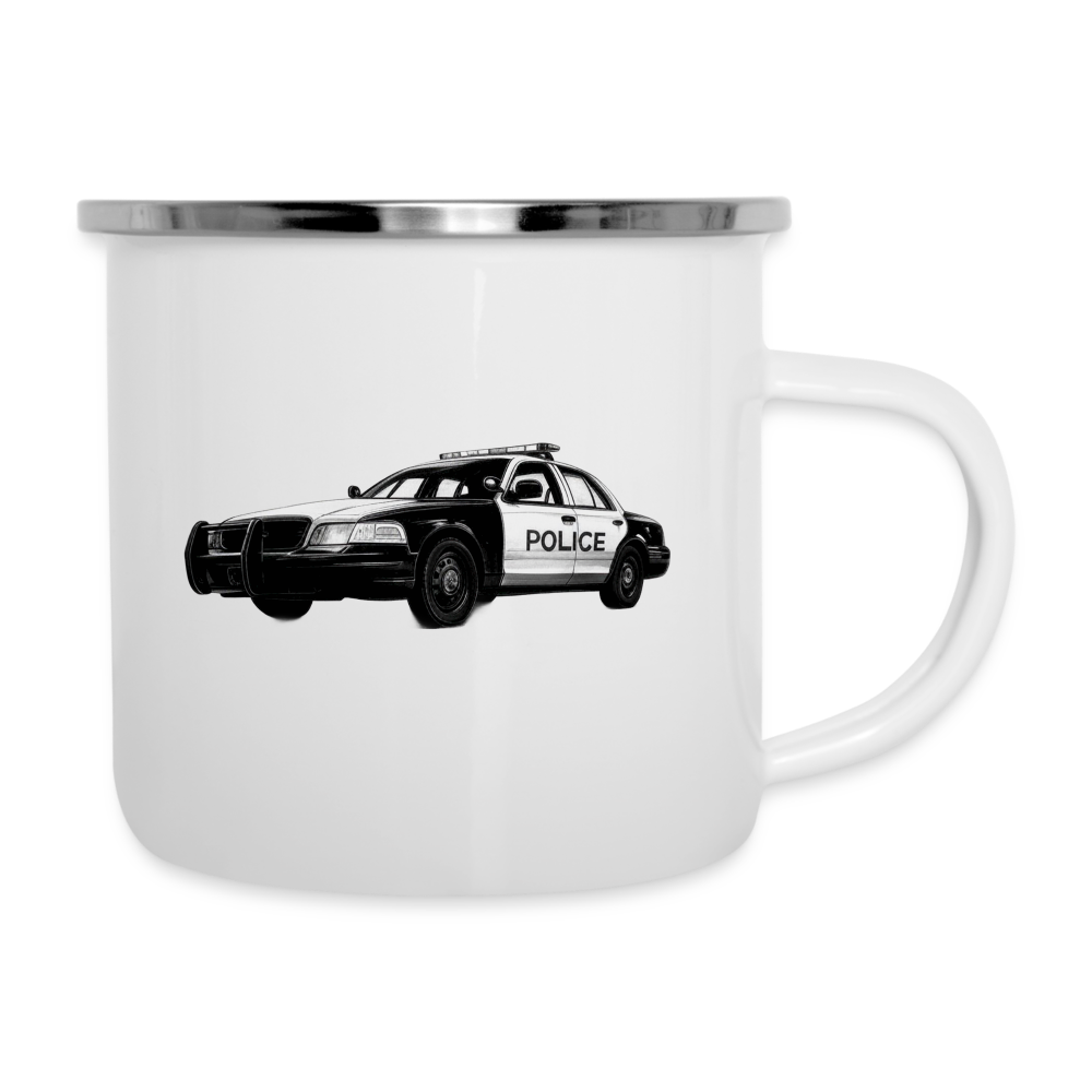 Police - 12 oz Metal Camping Mug - white