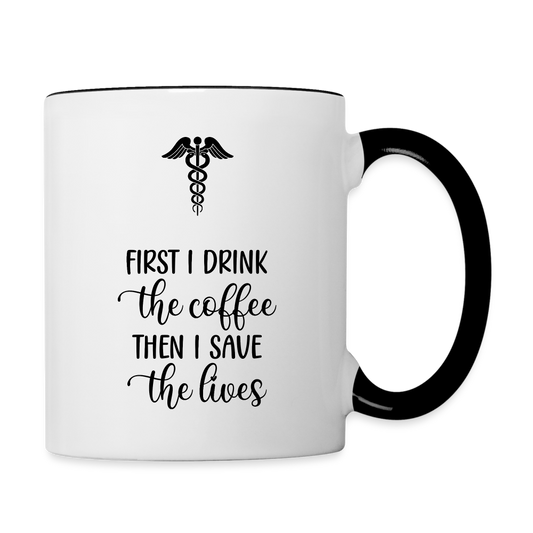 Coffee Then LIves - 11 oz Mug - white/black