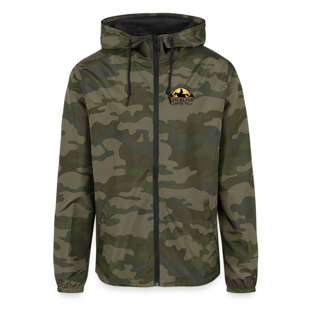 Unisex Lightweight Windbreaker Jacket - green camo