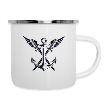 Military - 12 oz Metal Camping Mug - white