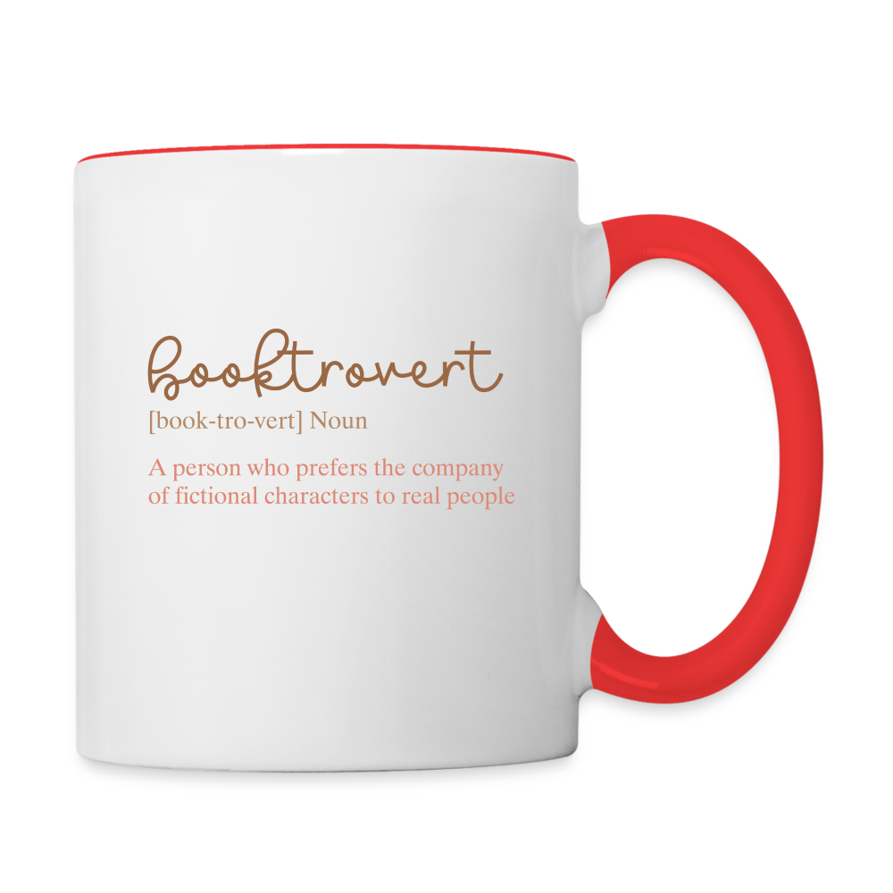 Booktrovert Mug - 11 oz - white/red